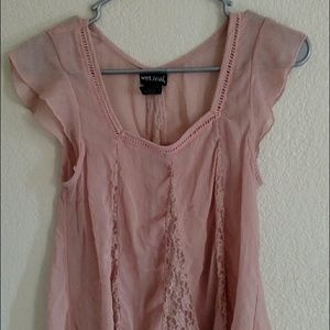 Light Pink Short Sleeve Lace Top